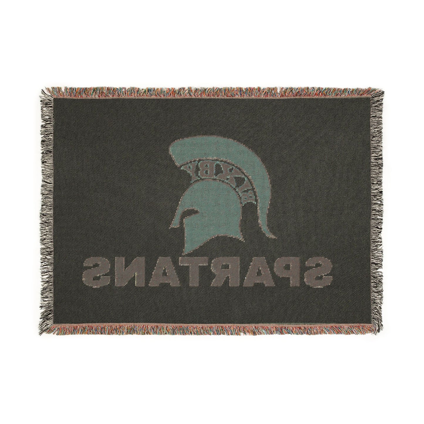 Spartans Woven Blanket — Retro Spartan Helmet Throw for Game Days & Dorm Rooms