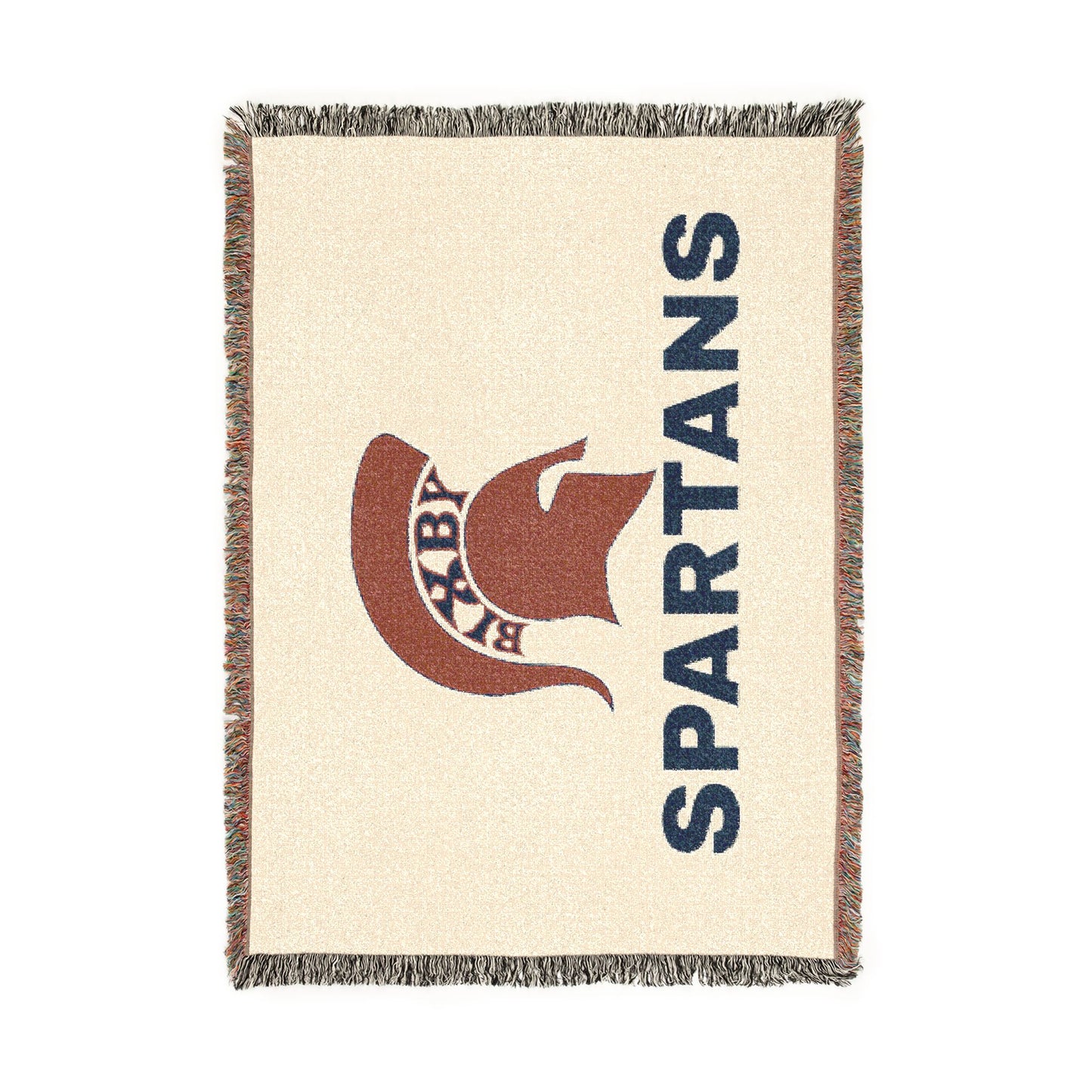 Spartans Woven Blanket — Retro Spartan Helmet Throw for Game Days & Dorm Rooms