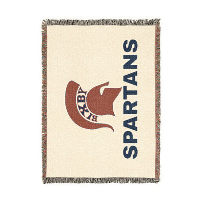 Spartans Woven Blanket — Retro Spartan Helmet Throw for Game Days & Dorm Rooms