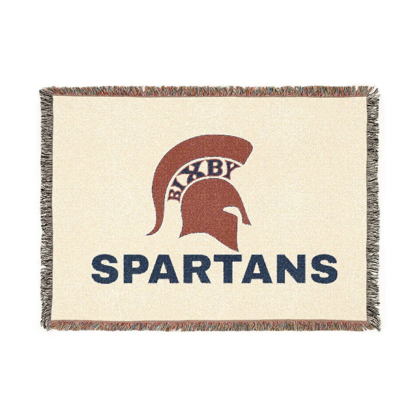 Spartans Woven Blanket — Retro Spartan Helmet Throw for Game Days & Dorm Rooms