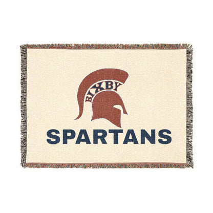 Spartans Woven Blanket — Retro Spartan Helmet Throw for Game Days & Dorm Rooms
