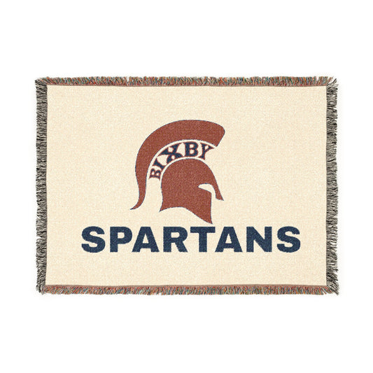 Spartans Woven Blanket — Retro Spartan Helmet Throw for Game Days & Dorm Rooms