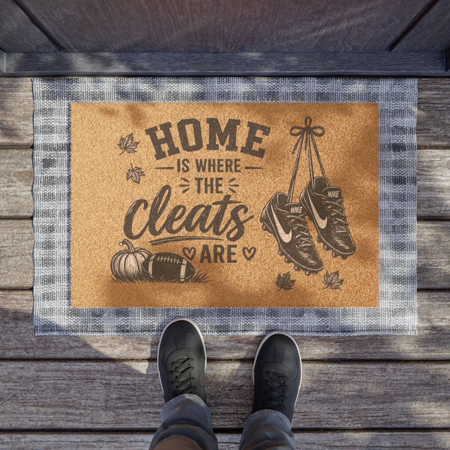 Doormat — "Home Is Where The Cleats Are" Mat